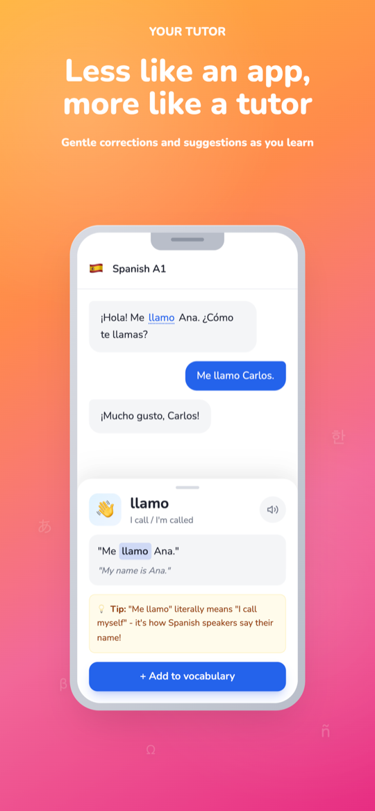 Eevi app: a tutor that corrects gently as you learn